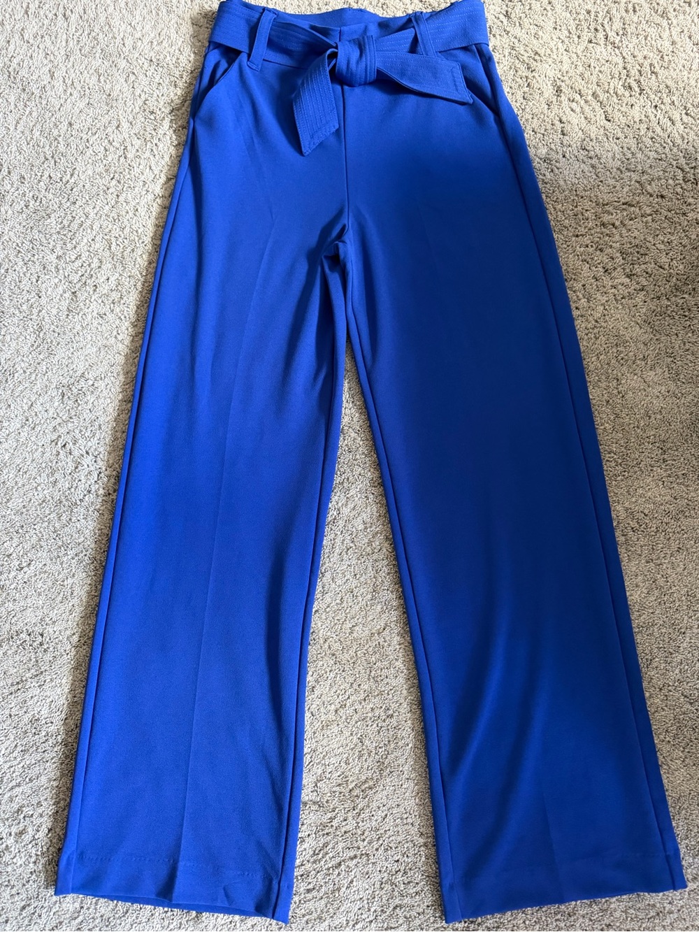Fashion Nova Royal Blue Wide Leg Pants with Tie Waist